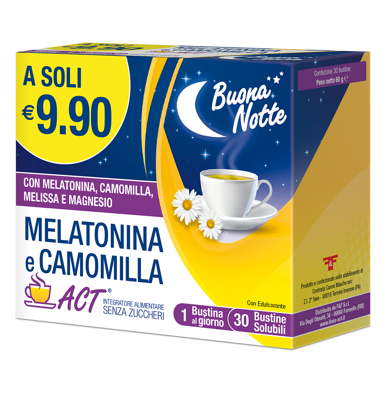 Ohi Vita Sonno & Relax Camomilla con Melatonina Solubile Senza Zuccheri 16  x 4,0 g